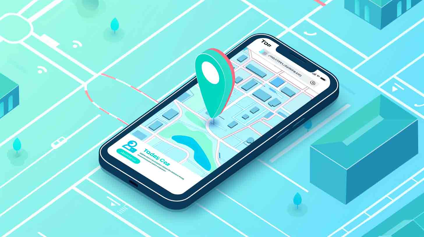 Illustration showing a dental practice location highlighted on Google Maps for local SEO visibility